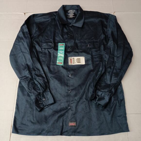 Dickies Essential Work Shirt Men Size L Blue Temp Control - Picture 1 of 7